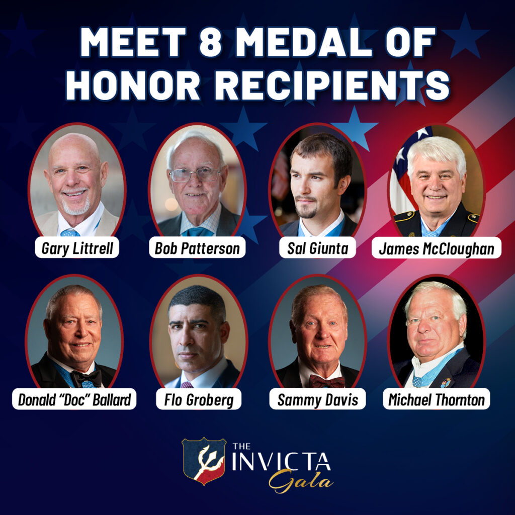 8 Medal of Honor recipients attending the INVICTA Gala
